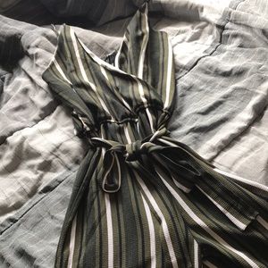 Green striped jumpsuit